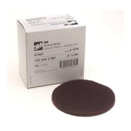 3M Scotch-Brite Scuffing Disc 07467, 6 in x NH A VFN, 10PK 7000120838
